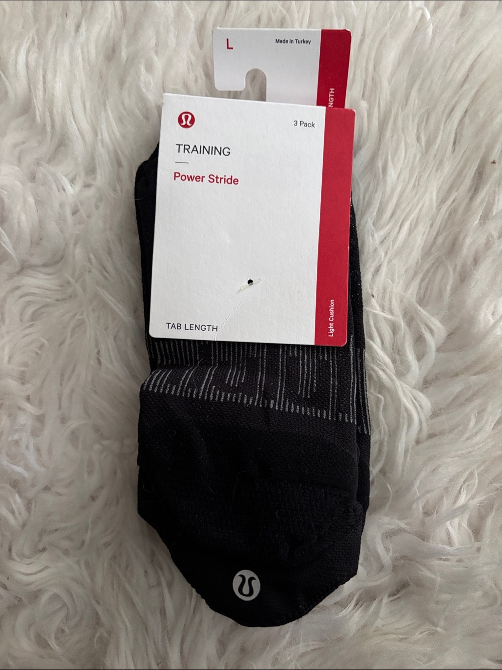 Lululemon Women’s Power Stride Tab Socks, Black, Size Large